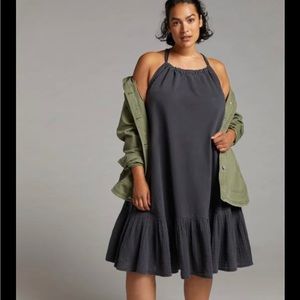 DAILY PRACTICE BY ANTHROPOLOGIE FRIDA CROSS-BACK MIDI DRESS